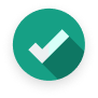 Green circle with white checkmark and long shadow. | Chicago Cheap Tows
