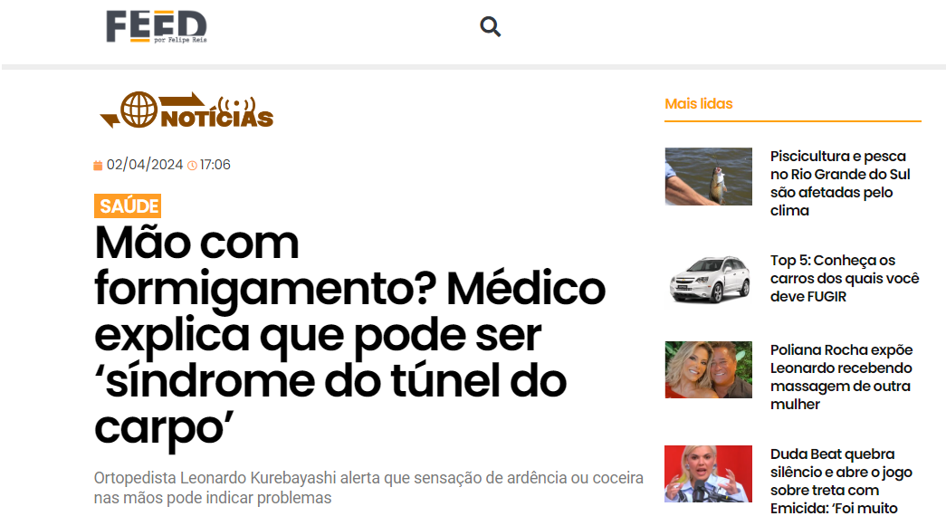 Entrevista para Portal Feed Tv News
