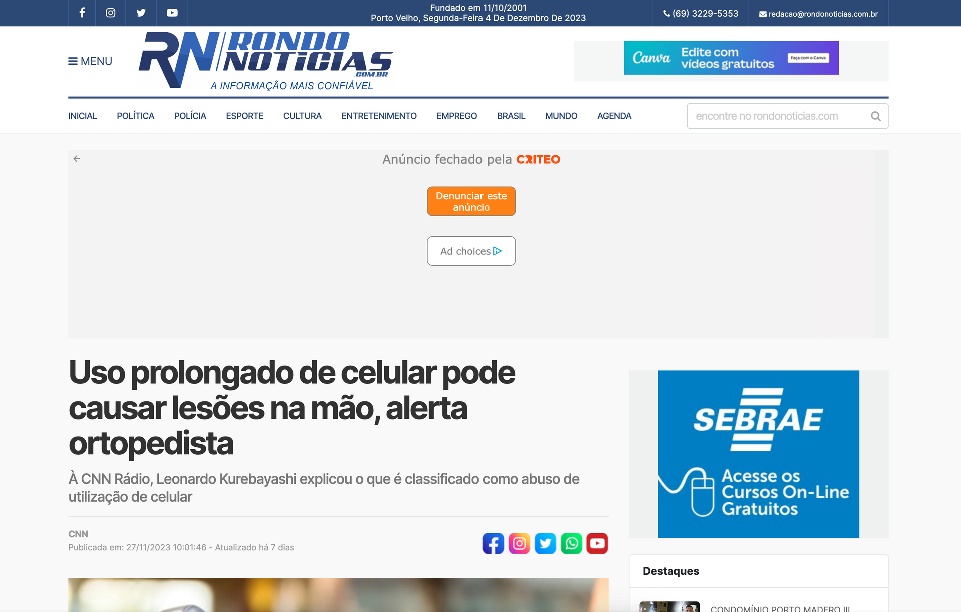 Entrevista para Portal RN Notícias