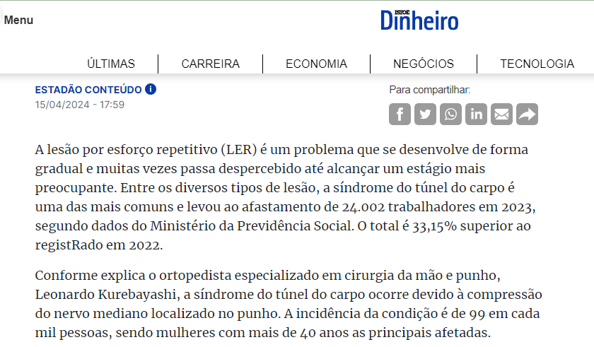 Entrevista para Portal IstoÉ Dinheiro