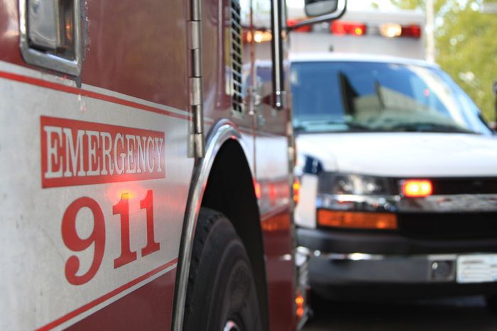 Red fire truck with