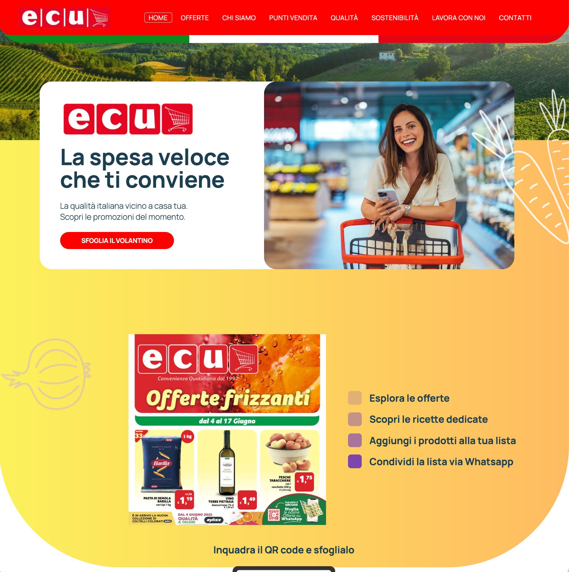 Una donna in un carrello della spesa è sul sito web dell'ECU