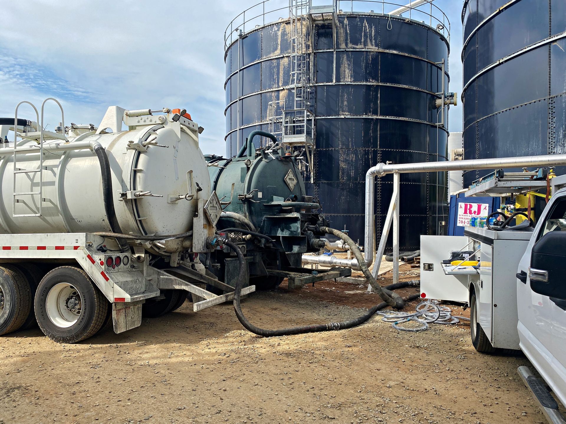 Aerial view of abandoned site demolition and hazardous debris cleanup operations