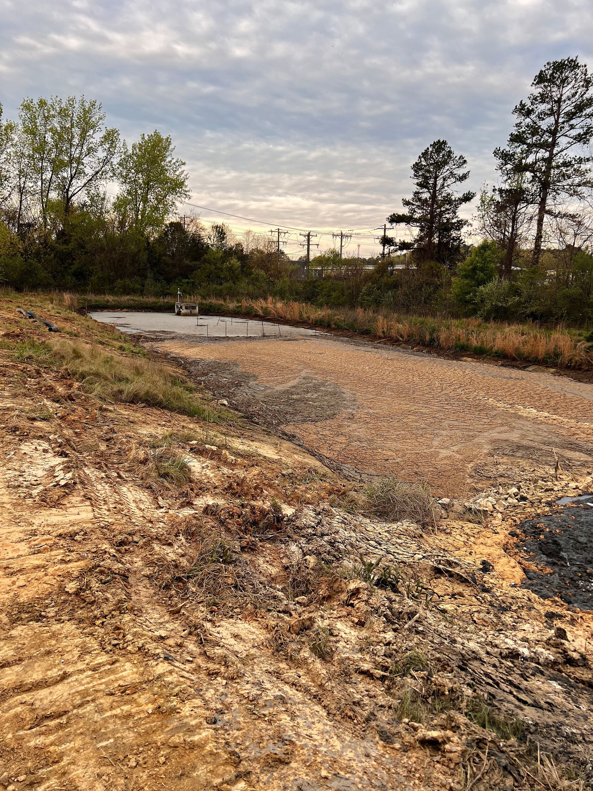 Emergency spill cleanup in Lagoon restoration from a spill in North Carolina