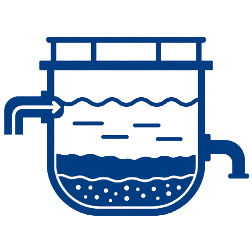 Blue icon for industrial waste water