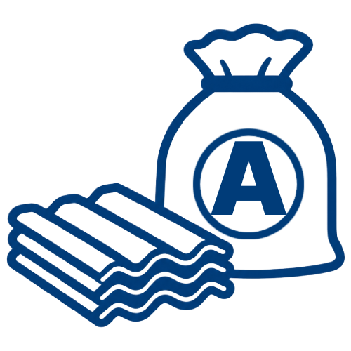 Blue icon showing asbestos containing materials