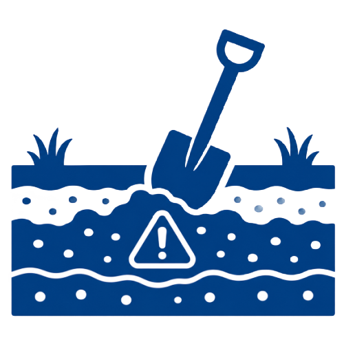 Blue icon for contaminated soil