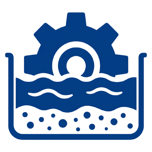 Blue icon for metal manufacturing waste