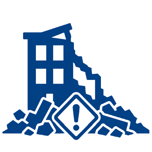 Blue icon for construction and demolition the legacy waste