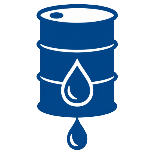Blue icon for contaminated waste in barrel