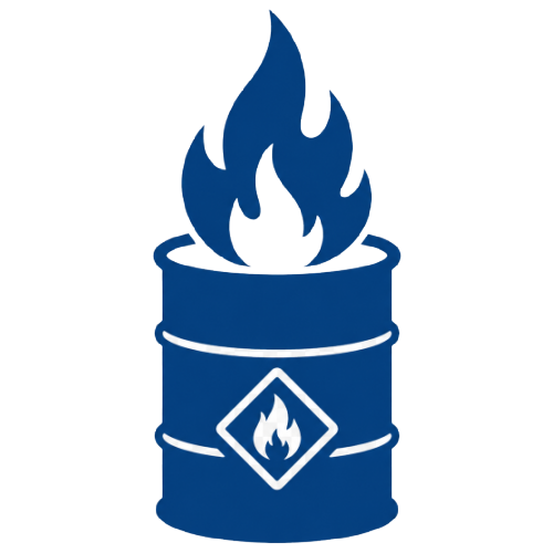 Blue icon showing spent bearing in grease waste