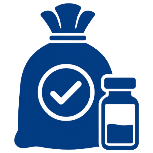 Blue icon for pharmaceutical waste