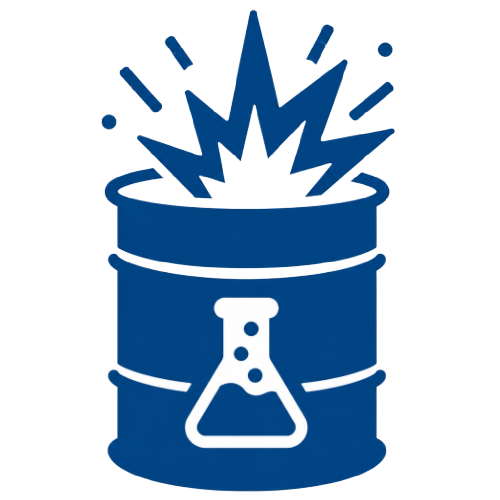 Reactive hazardous waste in barrel