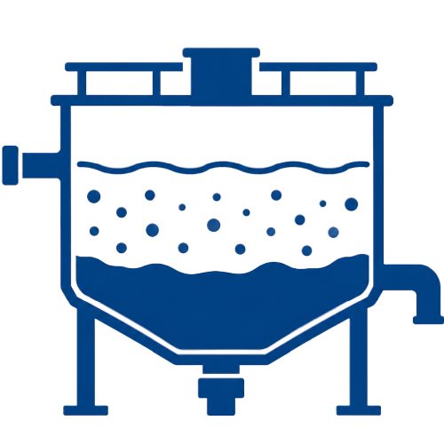 Blue icon showing waste water treatment