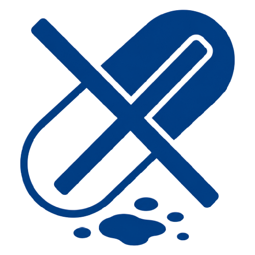 Blue icon for off spec product at API waste