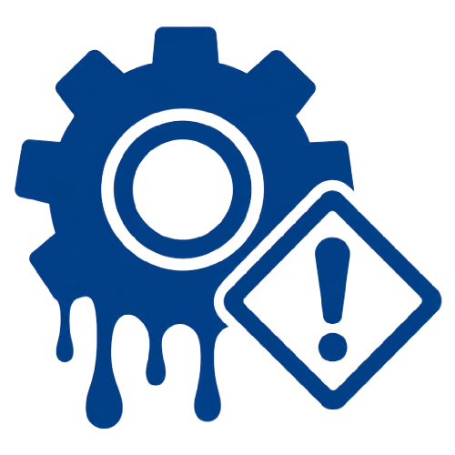 Blue icon showing spent bearing in grease waste