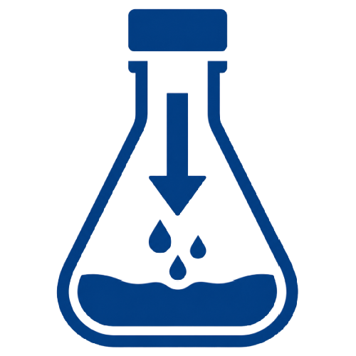 Blue Graphics showing spend chemical liquid waste inside bottle