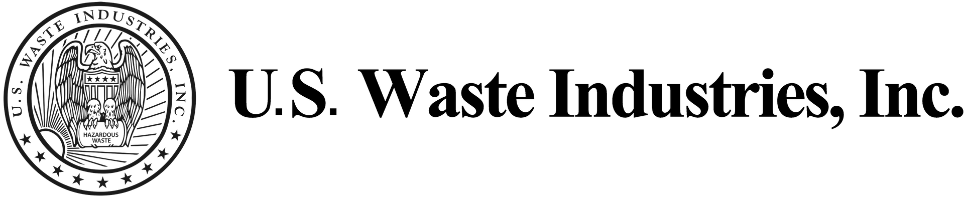 US waste logo with black writing and transparent background
