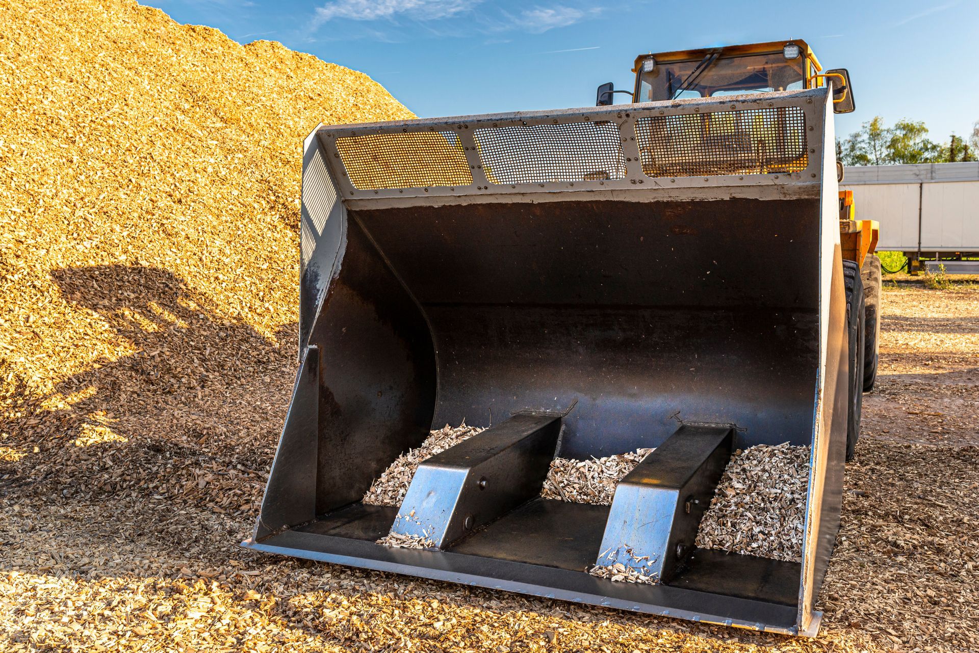 Industrial non-hazardous waste materials staged for compliant disposal and recycling