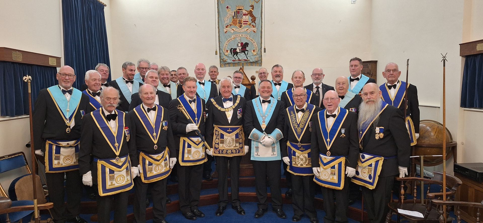 Inside the Lodge room at Ashby Masonic Hall