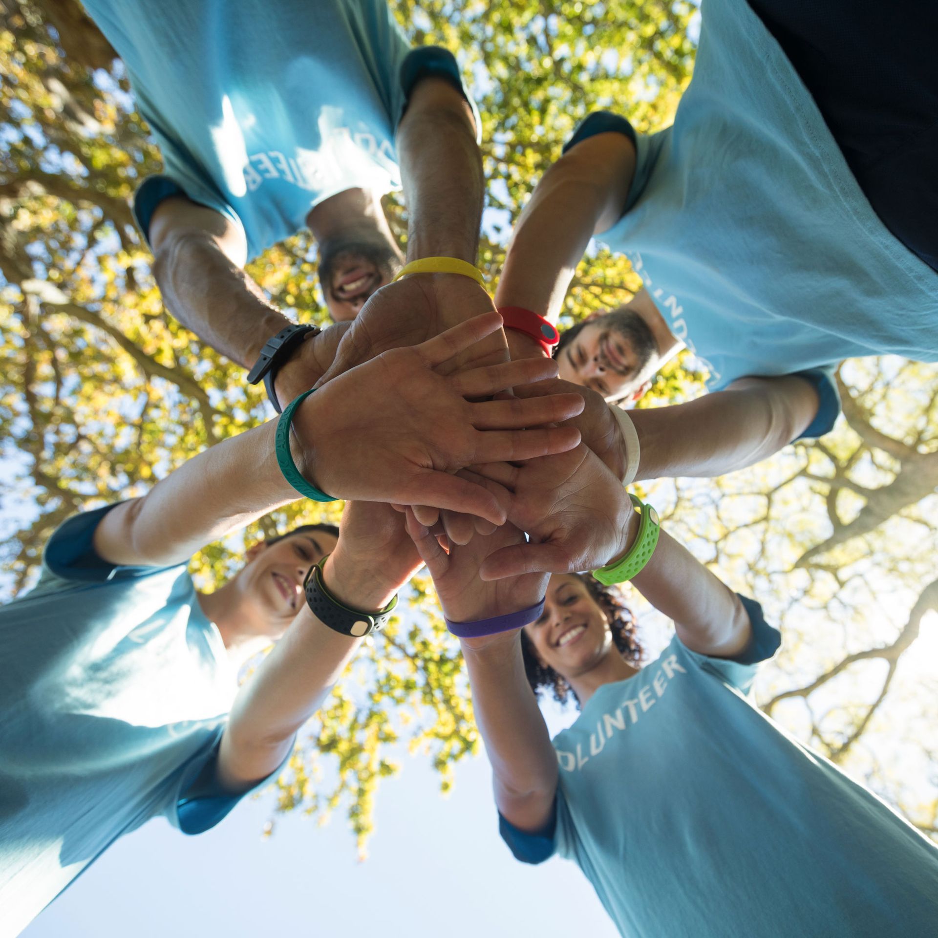Volunteers giving a helping hand