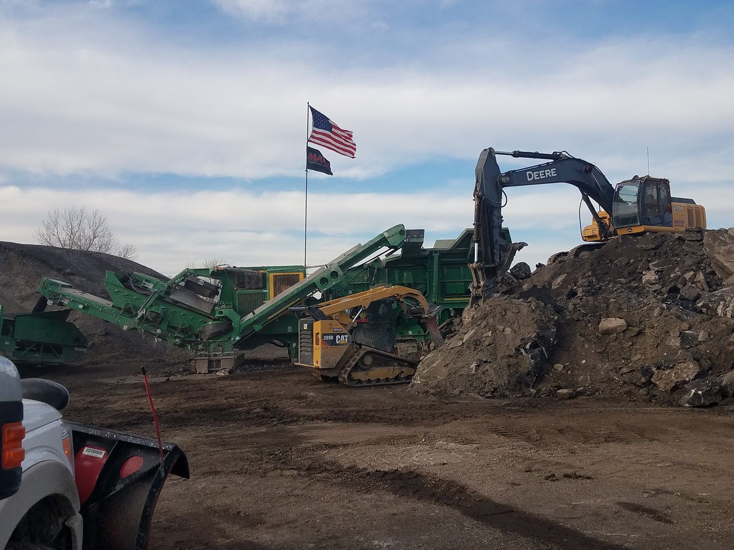 Unloading Recyclable Papers — Des Moines, IA — Maxim Trucking & Materials Unloading Recyclable Papers — Des Moines, IA — Maxim Trucking & Materials