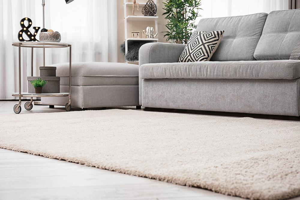 Living Room With Clean White Carpet — Revive Cleaning & Restoration in Yeppoon, QLD
