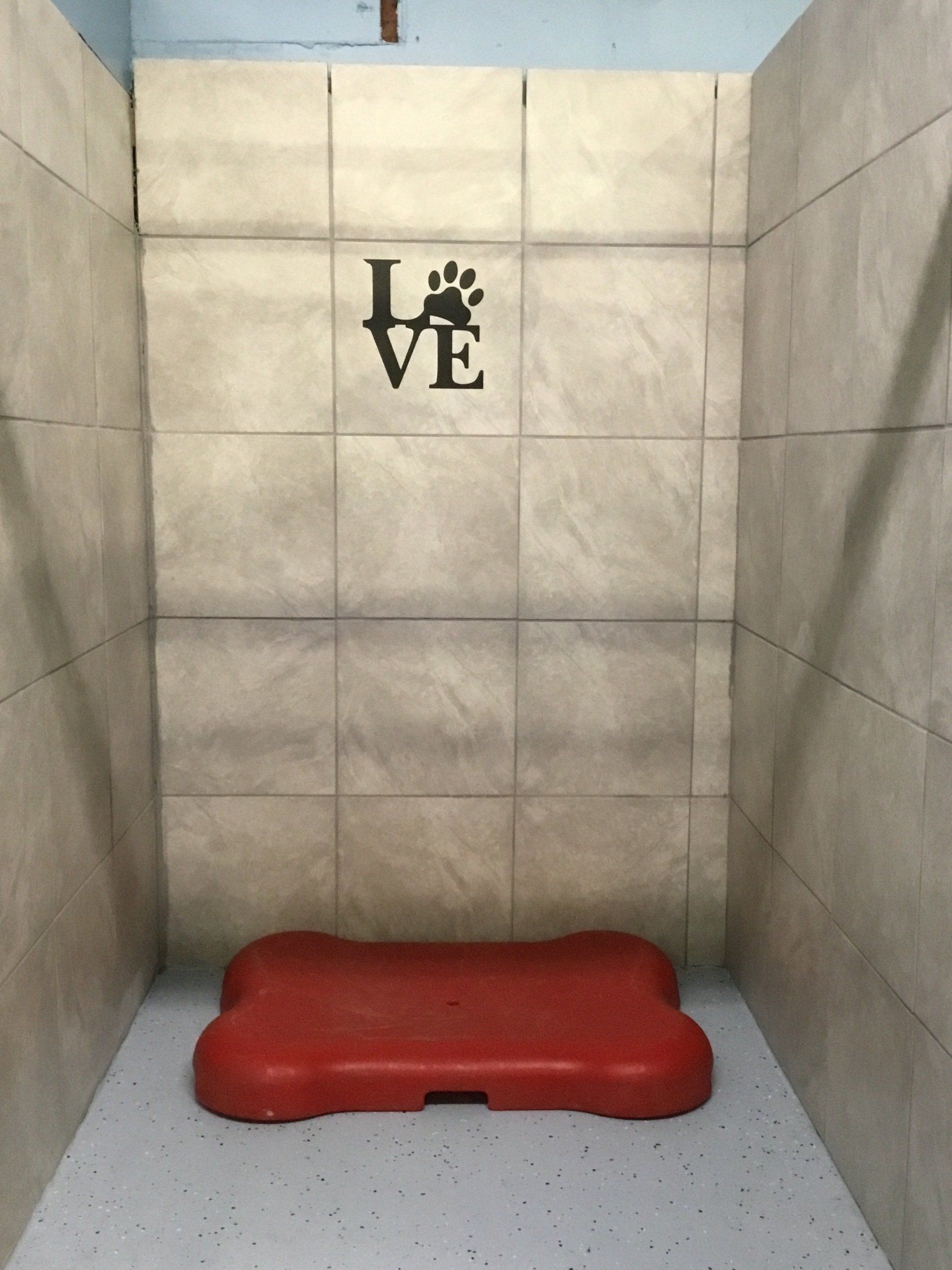 tiled shower