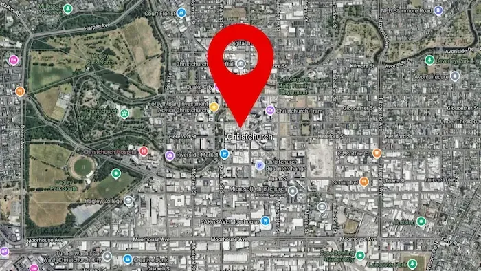 Map of Christchurch with Google Ads Targeting on it