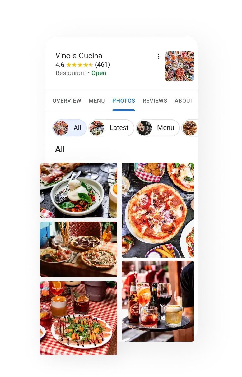 Vino e Cucina | A Photo Collage Of Food On A Cell Phone