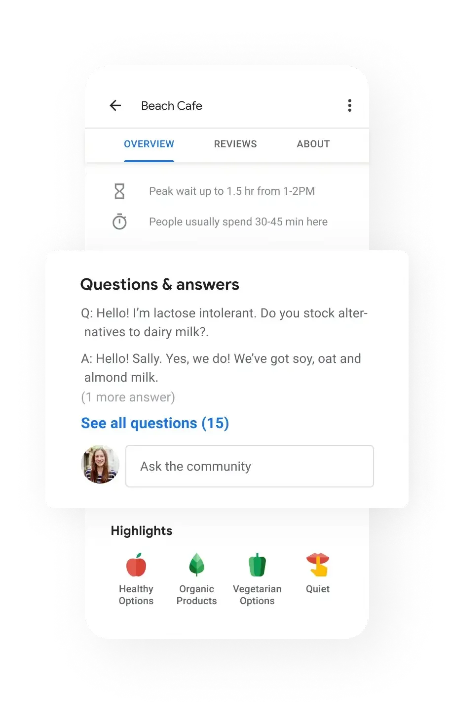 Beach Cafe | A Cell Phone With A Question And Answers On The Screen