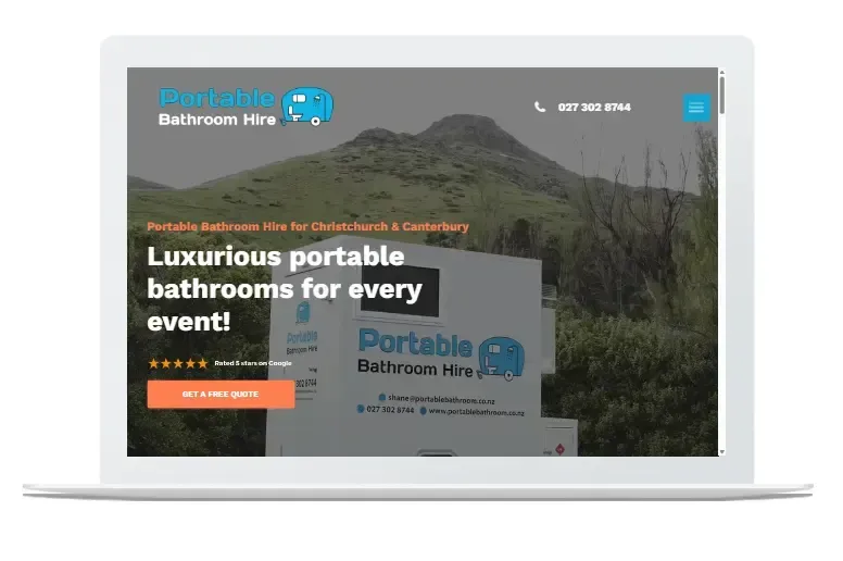 Portable Bathroom Hire Website Example