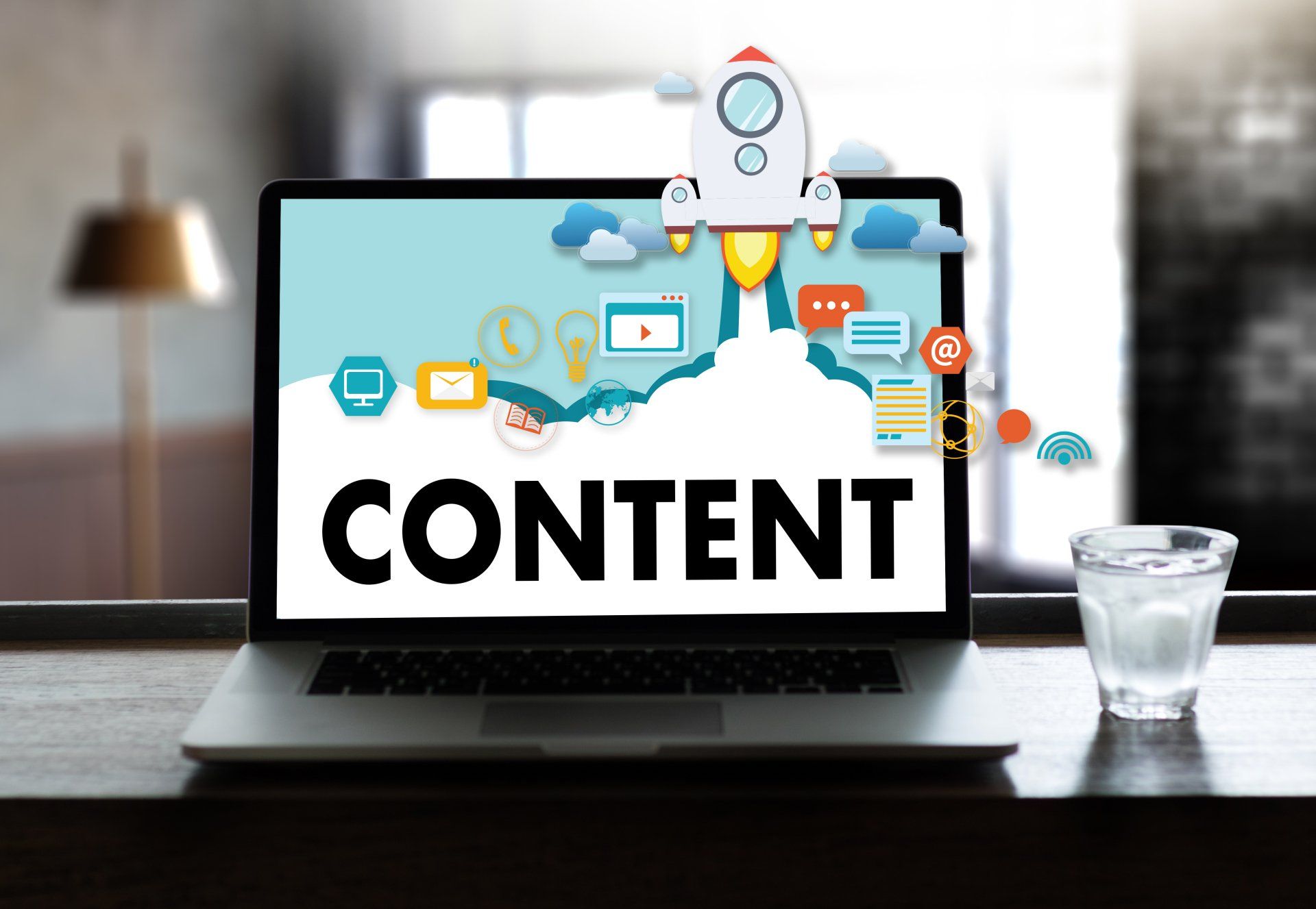Blog content lifting off the web page like a rocket