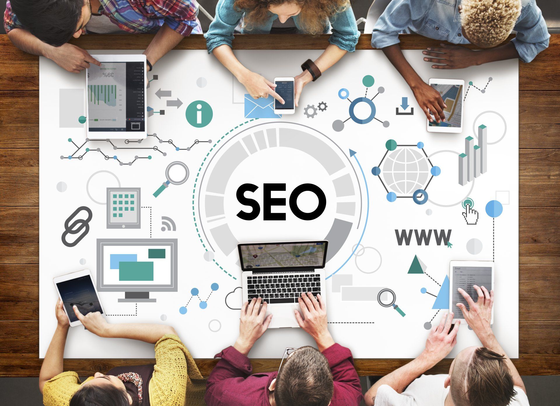 SEO map journey map on a table