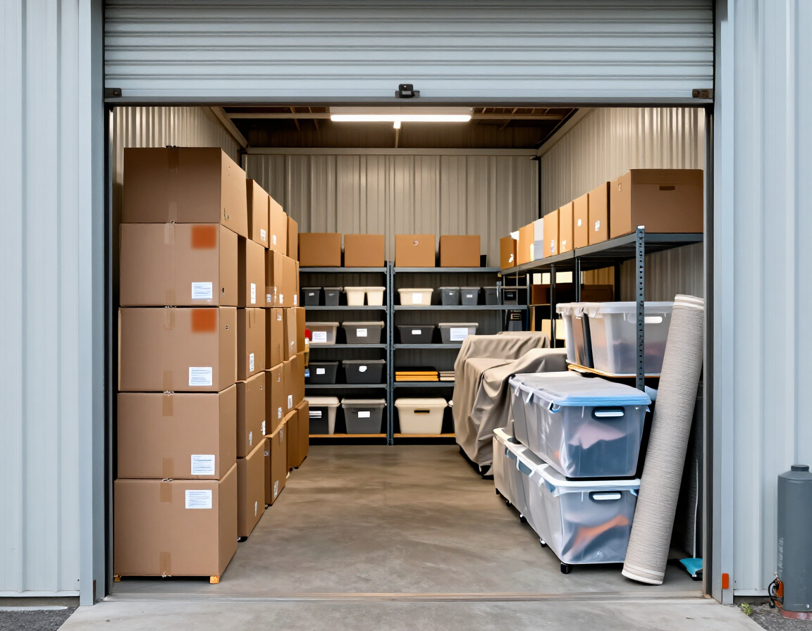 Organized storage unit interior