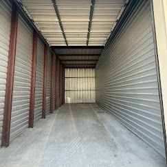 Inside a clean drive-up storage unit at U-Store in Corpus Christi, TX