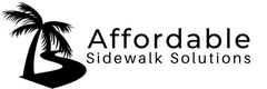 Affordable Sidewalk Solutions logo with a palm tree silhouette and black text