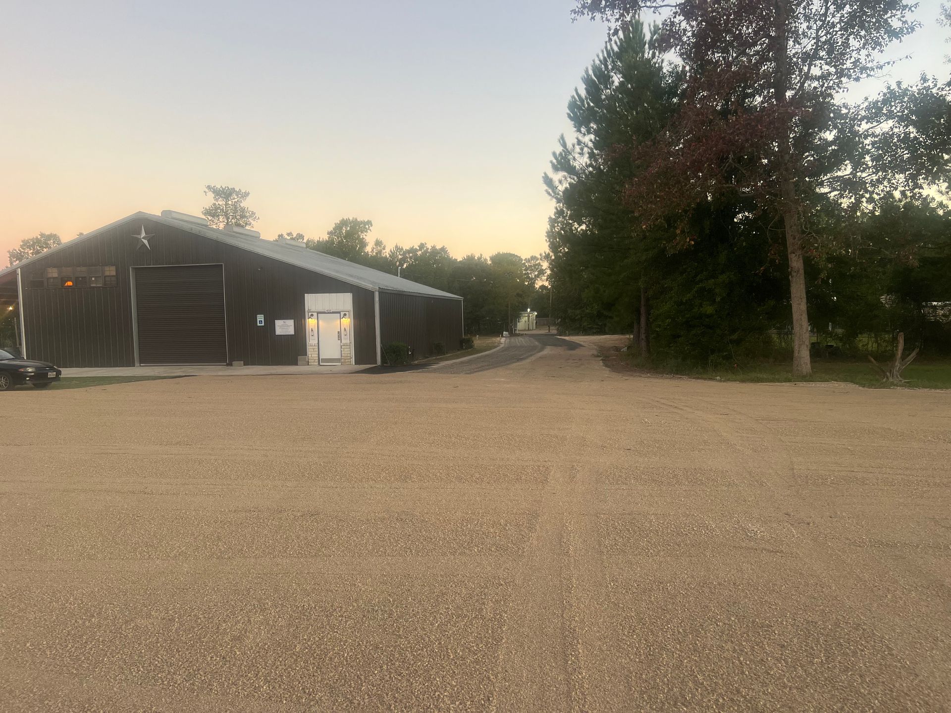 Fresh chip seal parking area and private road installation at a commercial property in Great Falls, Montana