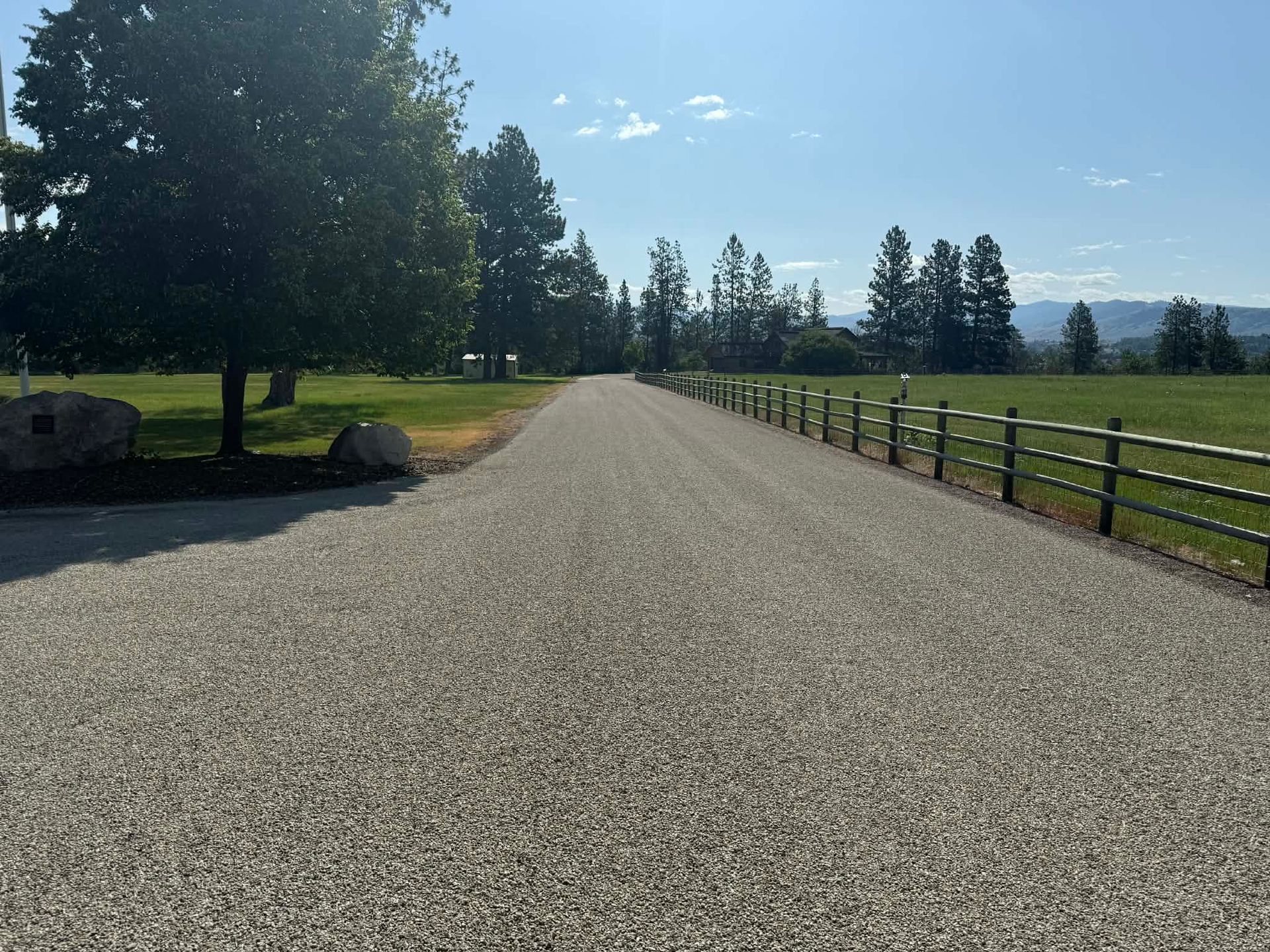 Picture of  a chip seal job done here in Great Falls, Montana.