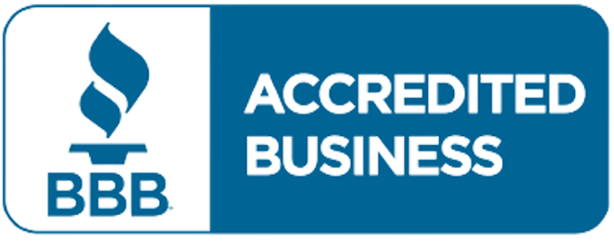 BBB Accredited Business logo in blue and white