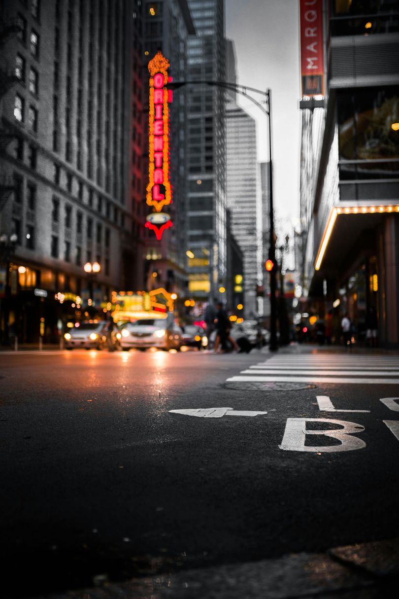 Wet street with