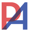 A logo featuring a red letter 