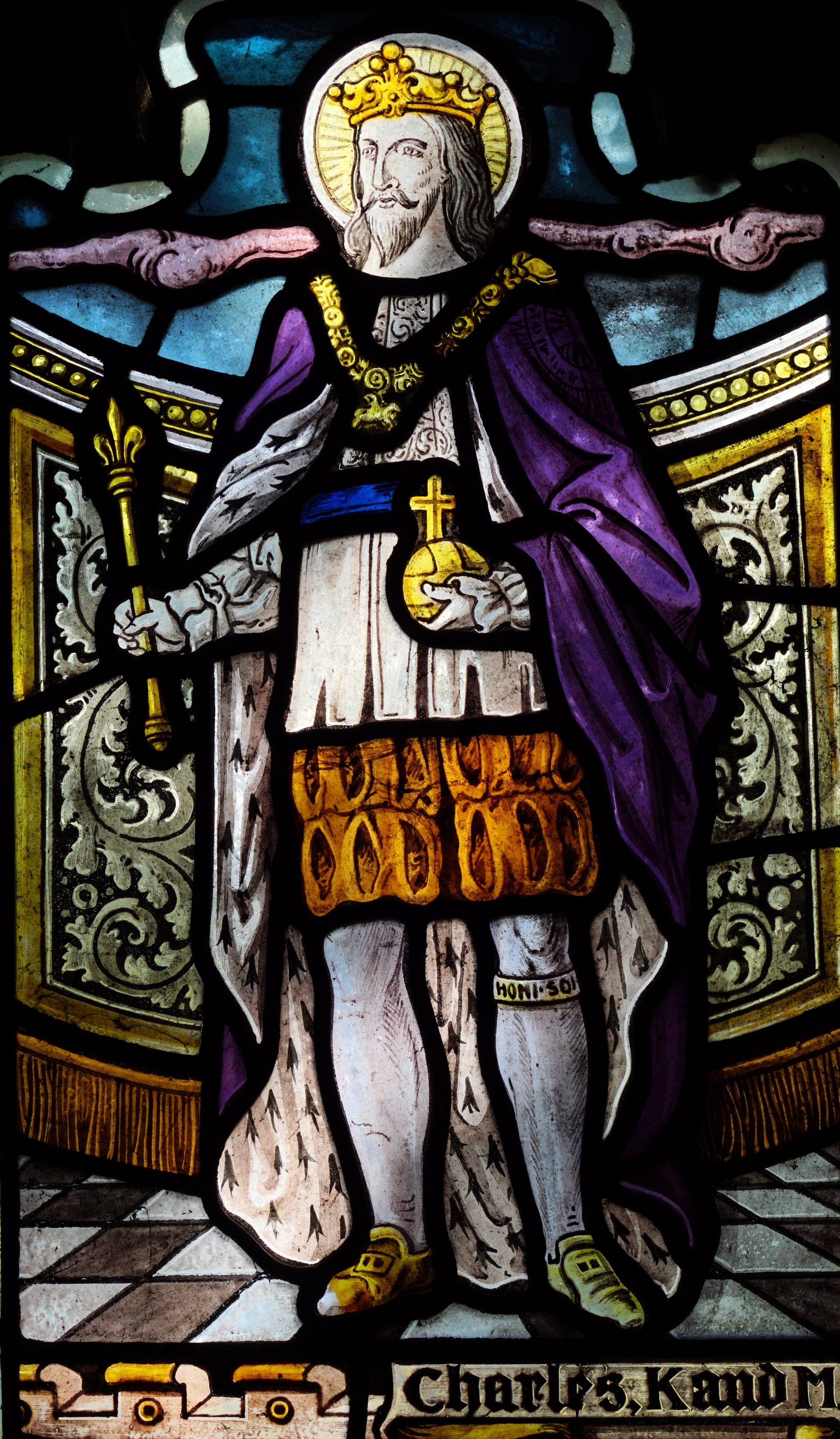 Charles 1 in the East window, All Saints Church