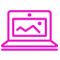 a pink laptop with a picture on the screen .