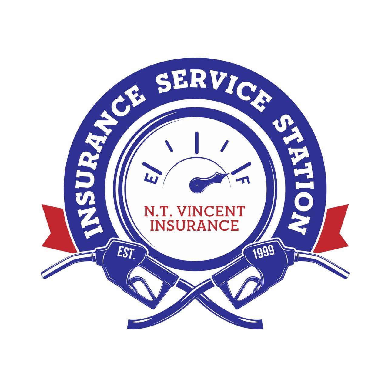 A logo for the n.t. vincent insurance service station