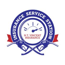 A logo for the n.t. vincent insurance service station