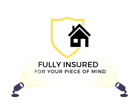 Yellow shield with black house icon, 