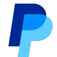 A Pay Pal logo on a white background