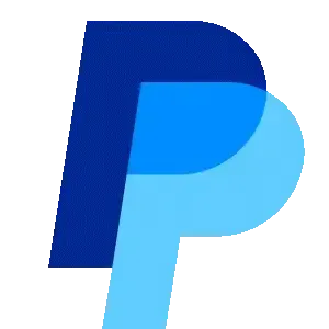 A Pay Pal logo on a white background