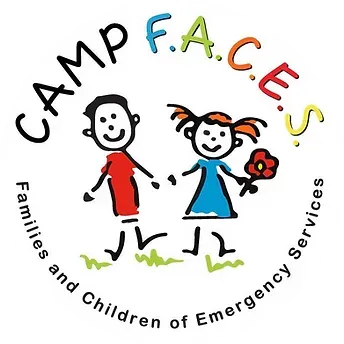 A logo for camp f.a.c.e.s families and children of emergency services